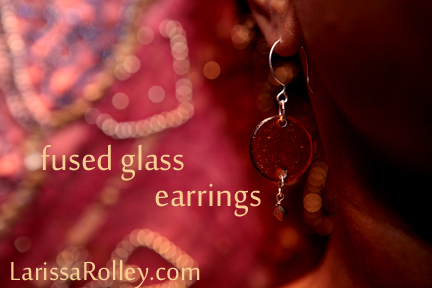 Amber Fused Glass Earrings